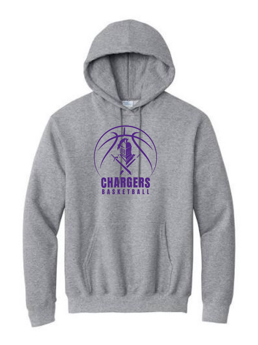 Chargers Basketball Heather Gray with Purple