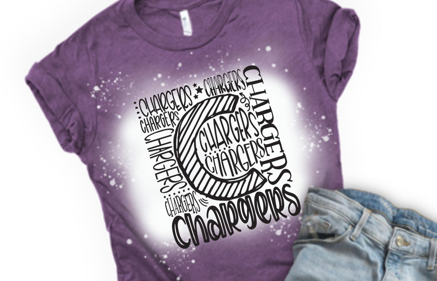 Chargers ADULT Bleached T-shirt