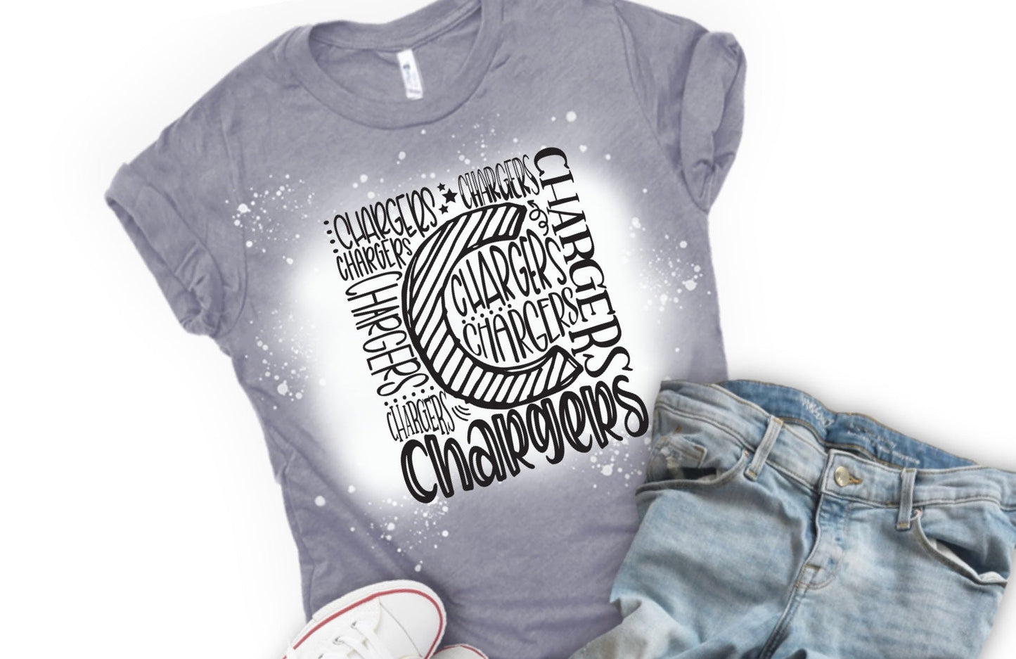 Chargers ADULT Bleached T-shirt