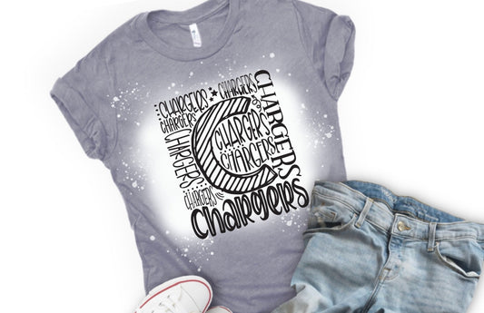 Chargers ADULT Bleached T-shirt