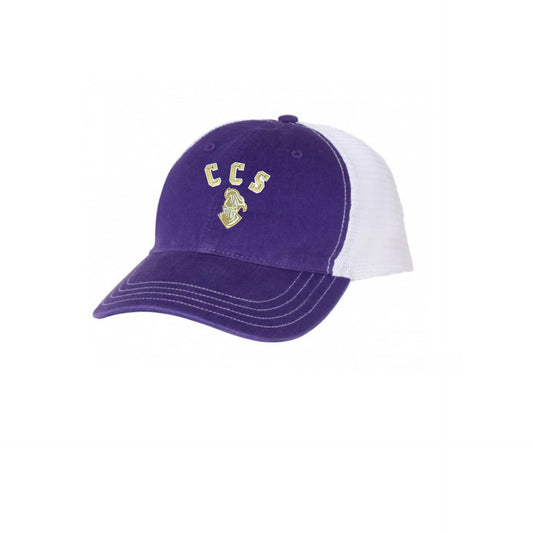 Purple/White Unstructured Trucker Hat