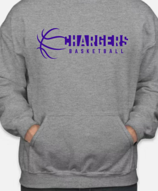 Chargers Basketball Heather Gray with Purple