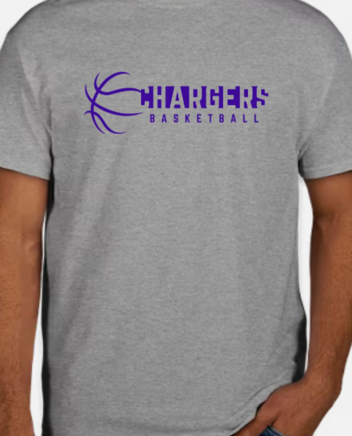 Chargers Basketball Heather Gray with Purple