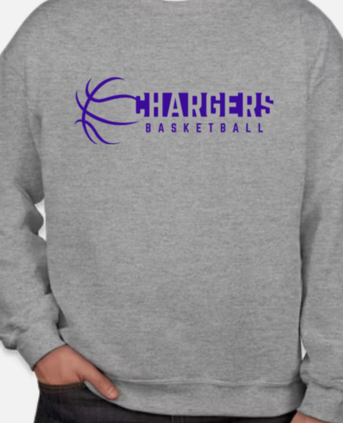 Chargers Basketball Heather Gray with Purple